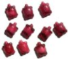 10 19mm Transparent Raspberry Givre Turtle Beads